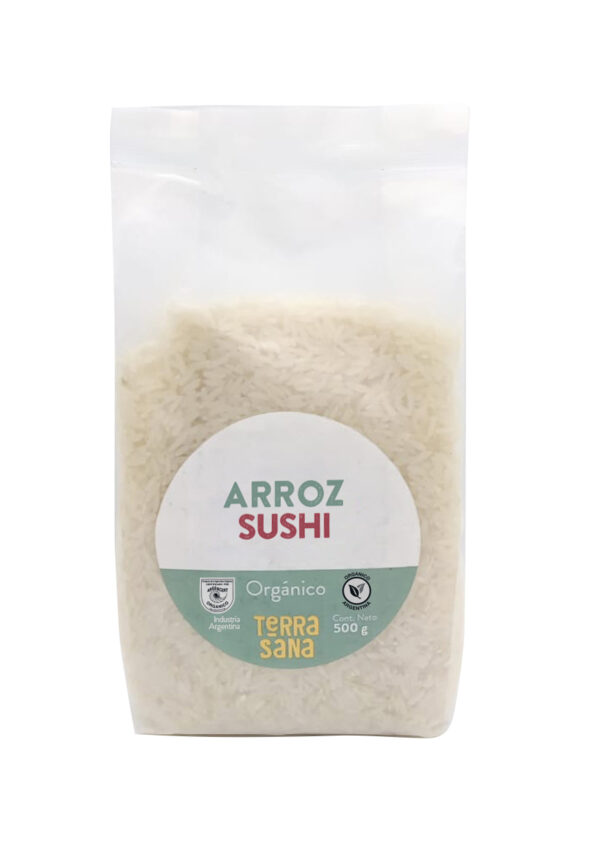Arroz corto para sushi terrasana x 500 grs