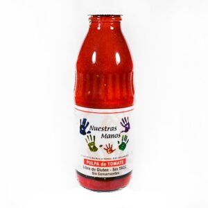 Pulpa de tomate s//piel y s//semilla nuestras manos x 500 grs