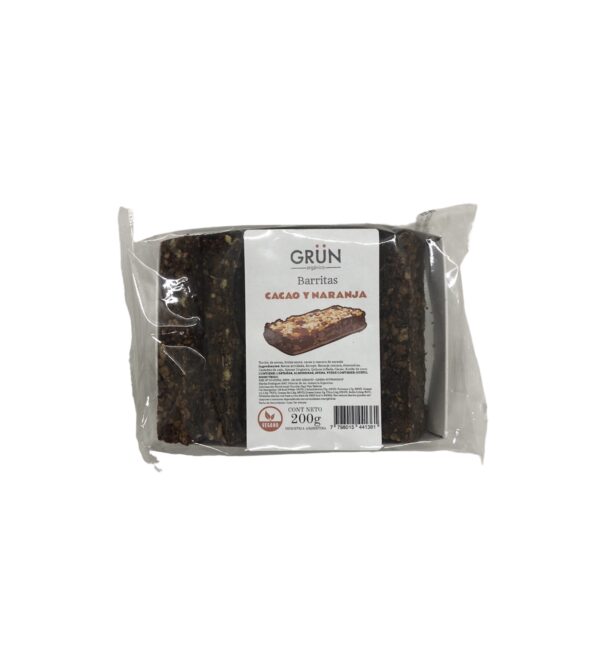 barritas de cacao y naranja grun x 200 grs