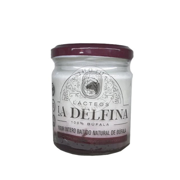 yogur entero batido natutal de bufala con frutos del bosque organicos la delfina x 160 grs