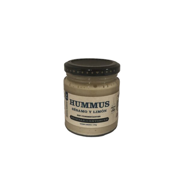 hummus de garbanzos, sesamo y limon recetas de entonces x 160 grs