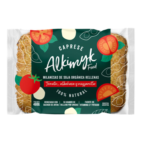 milanesas de soja organica rellenas de caprese alkimyk x 460 grs
