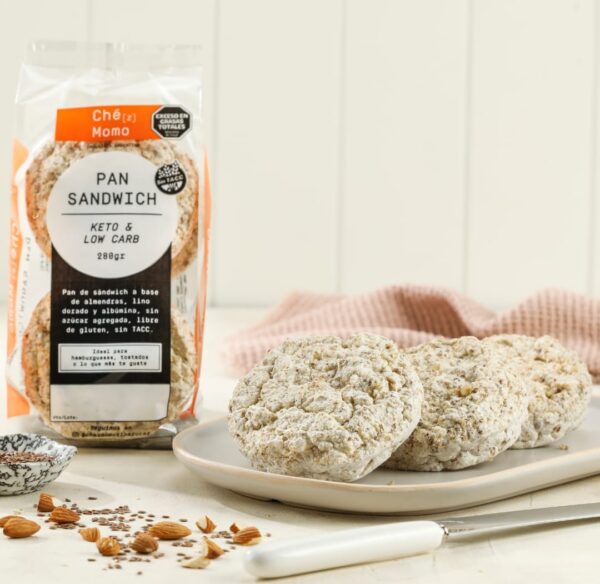 pan de sandwich de almendra y lino dorado chez momo x 280 grs (4 unid)