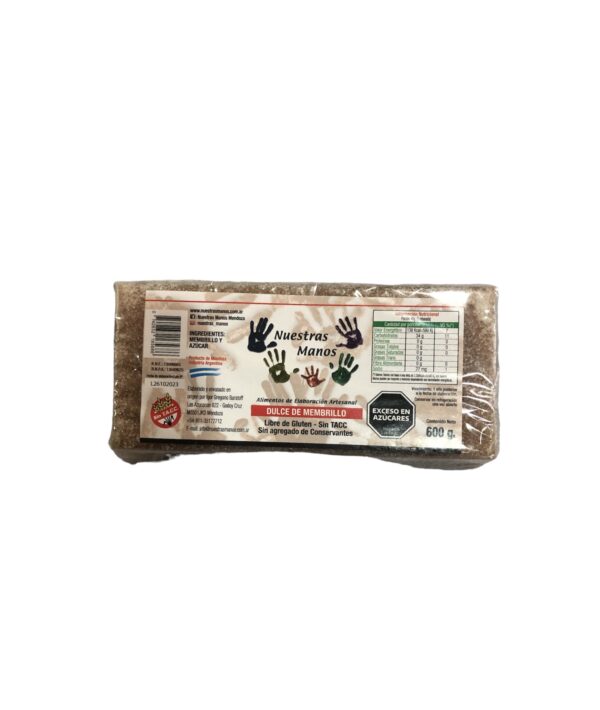dulce de membrillo en pan organico nuestras manos x 600 grs