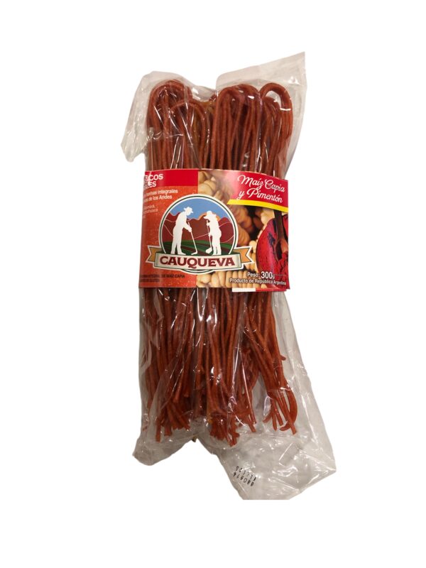 fideos de maiz capia y pimenton Cauqueva x 300 grs
