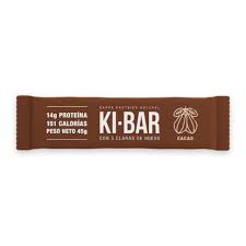barra proteica natural sabor cacao ki-bar x 40 grs