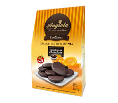 galletitas de naranja bañadas en chocolate sin tacc Angiola x 130 grs