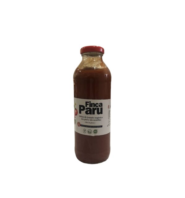 salsa tomate s//piel y s//semilla c//alb y ajo finca paru x 500 cc