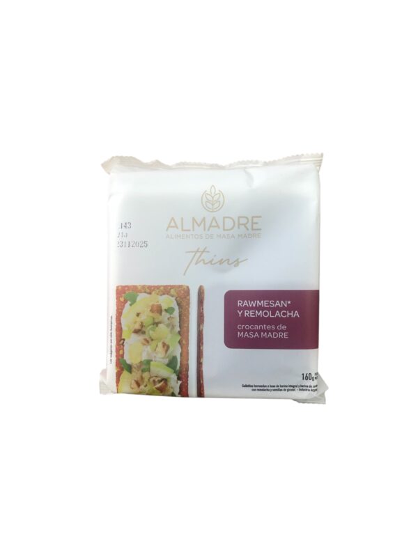 thins de masa madre rawmesan y remolacha almadre x 160 grs