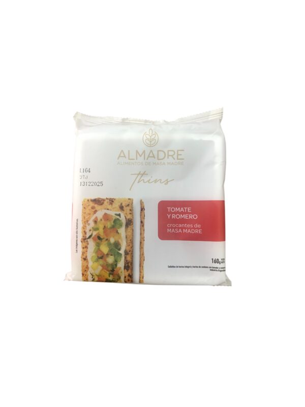 thins de masa madre tomate y romero almadre x 160 grs