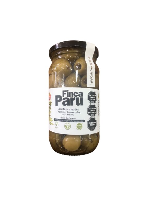 aceitunas verdes descarozadas finca paru x 330 grs