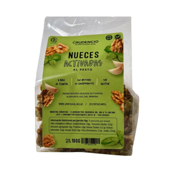 nueces activadas al pesto crudencio x 100 grs